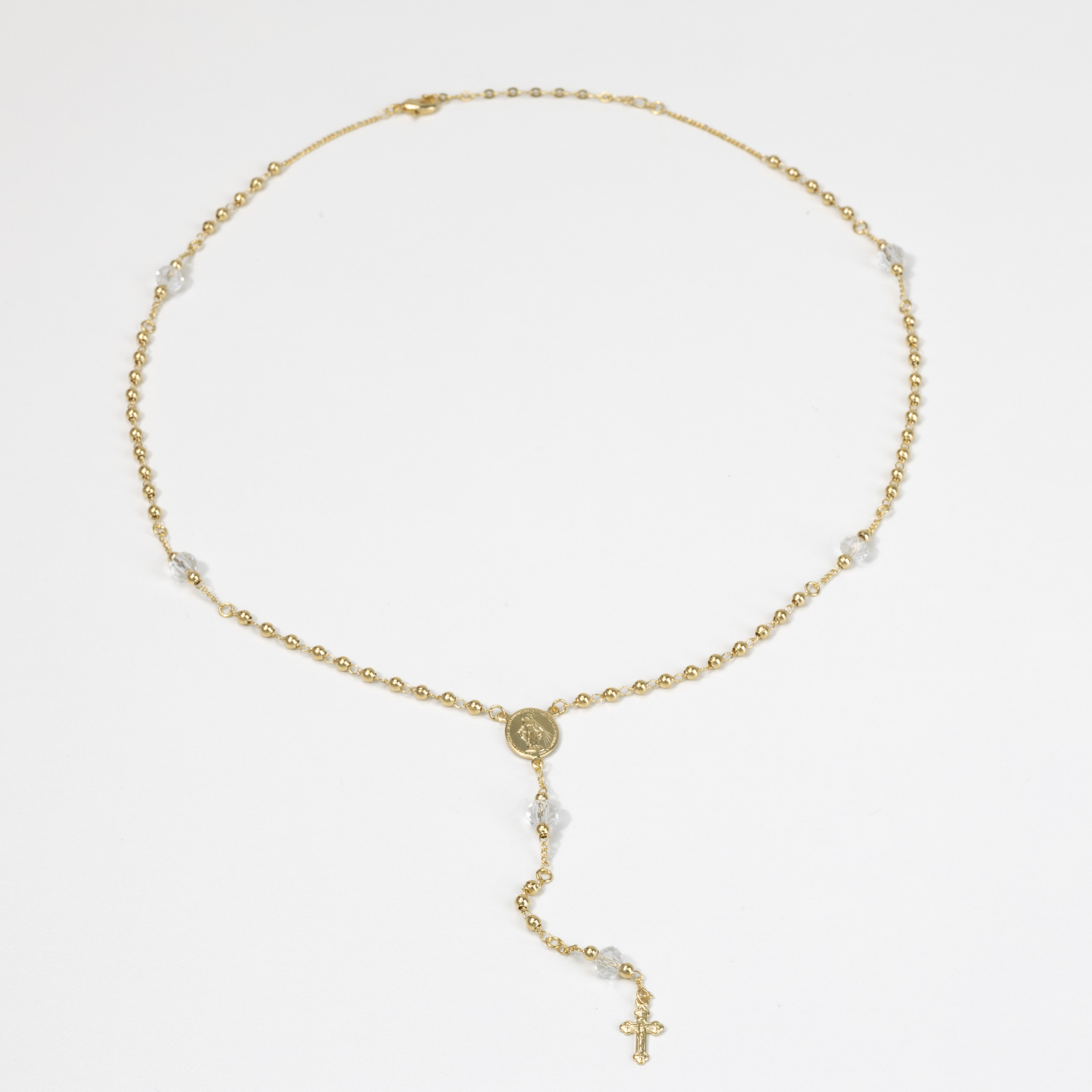 19267 3mm Beads Rosary Milagrosa with Crystals 